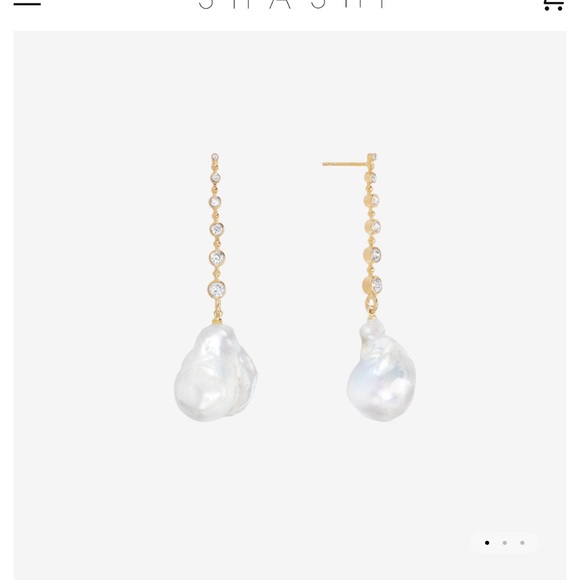SHASHI Jewelry - SHASHI DIAMOND BAROQUE DROP EARRING